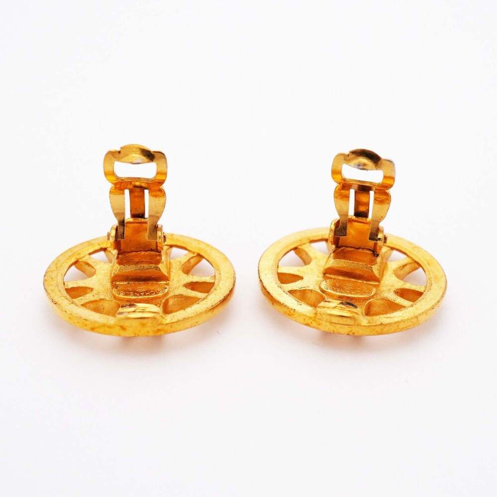 CHANEL Gold Logo Earrings - Picture 6 of 6